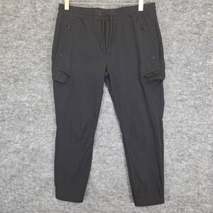 TWICE Cargo Pants Mens 36W X 27L Black Slim Fit Drawstring Waist Stretch Joggers